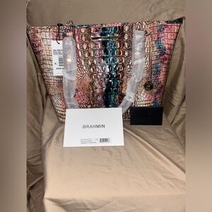 Brahmin Multicolor Croc-Embossed Tote